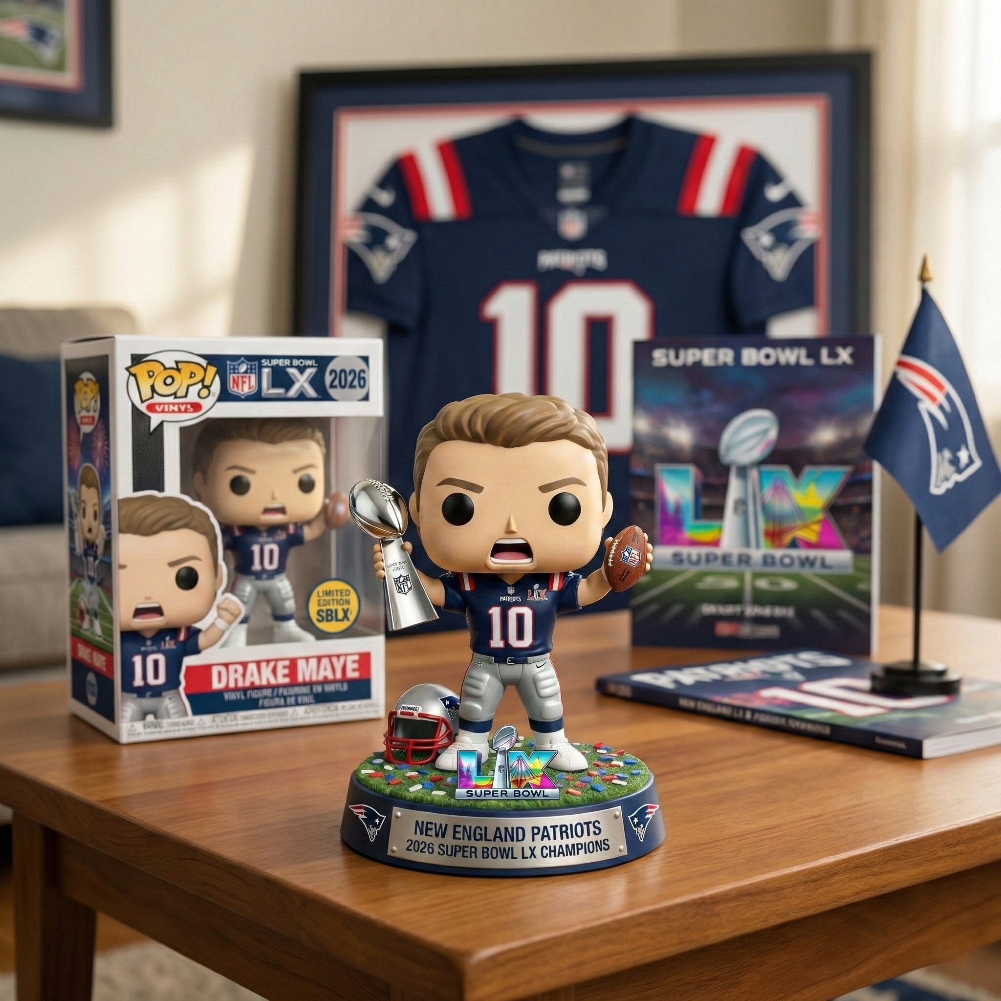 🏆 Super Bowl LX Champions New England Patriots Commemorative Pop! Figure