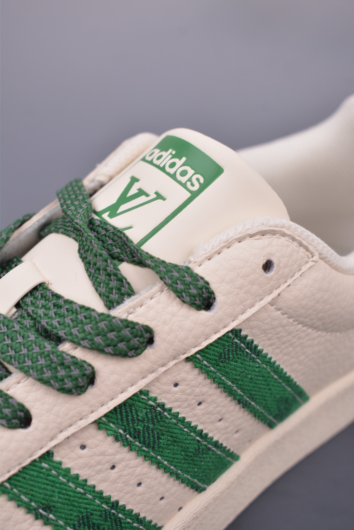 Louis Vuitton x Adidas Originals Superstar Sneakers Off-White Green SX0005