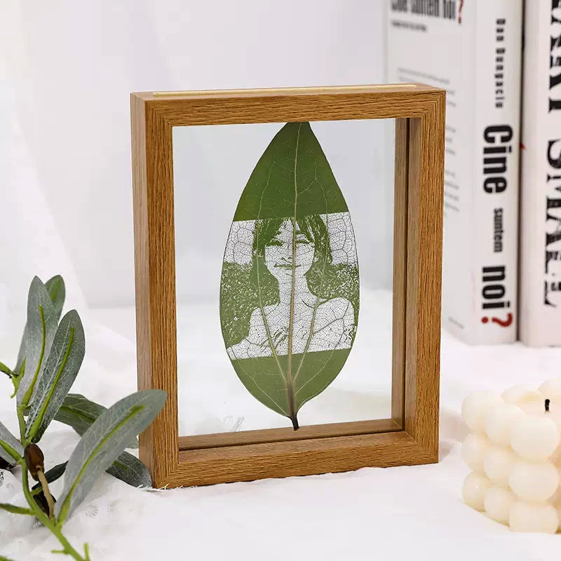 Handmade Customized Leaf Carving Photos Art