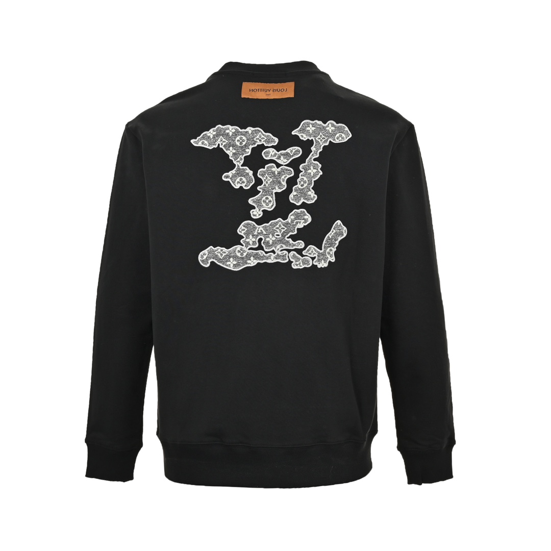 Louis Vuitton 24Fw monogram cloud lettering embroidered crew neck sweatshirt
