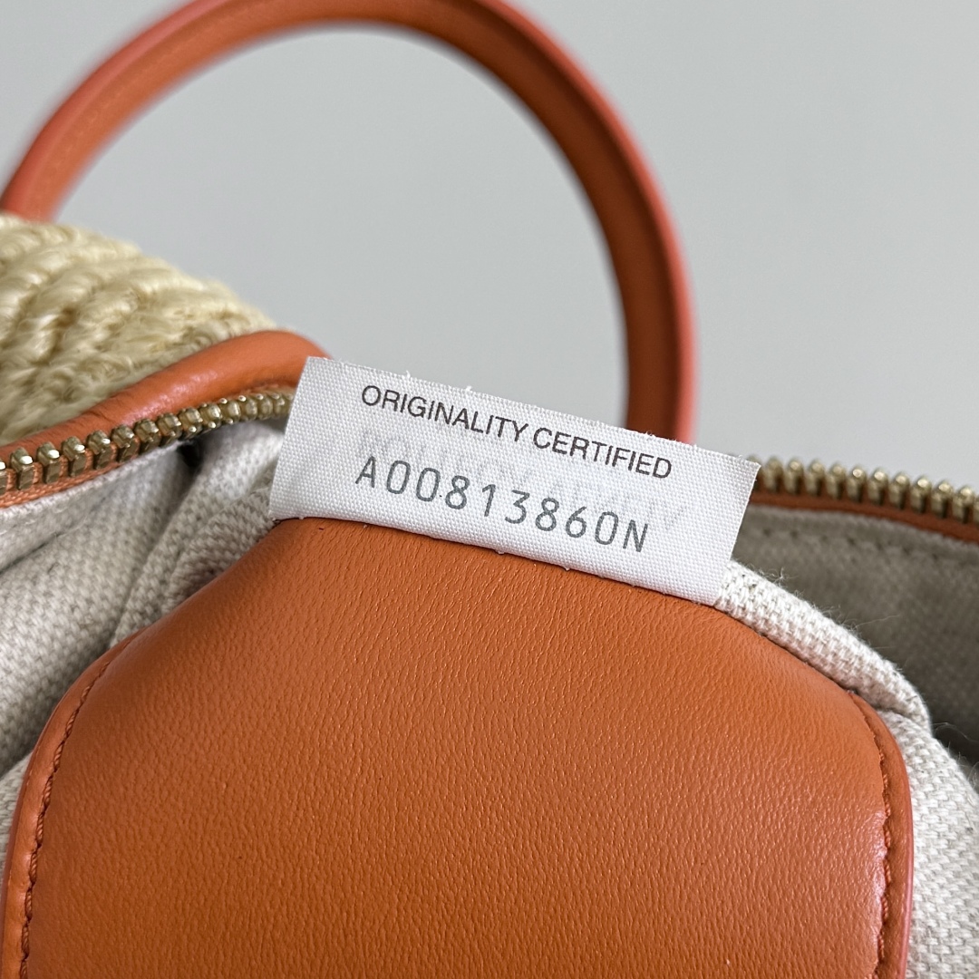 Bottega Veneta 2025 summer new burnt orange raffia loop bag