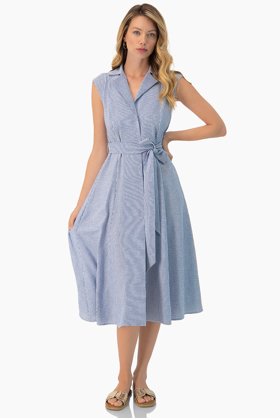 Vestido corto de rayas