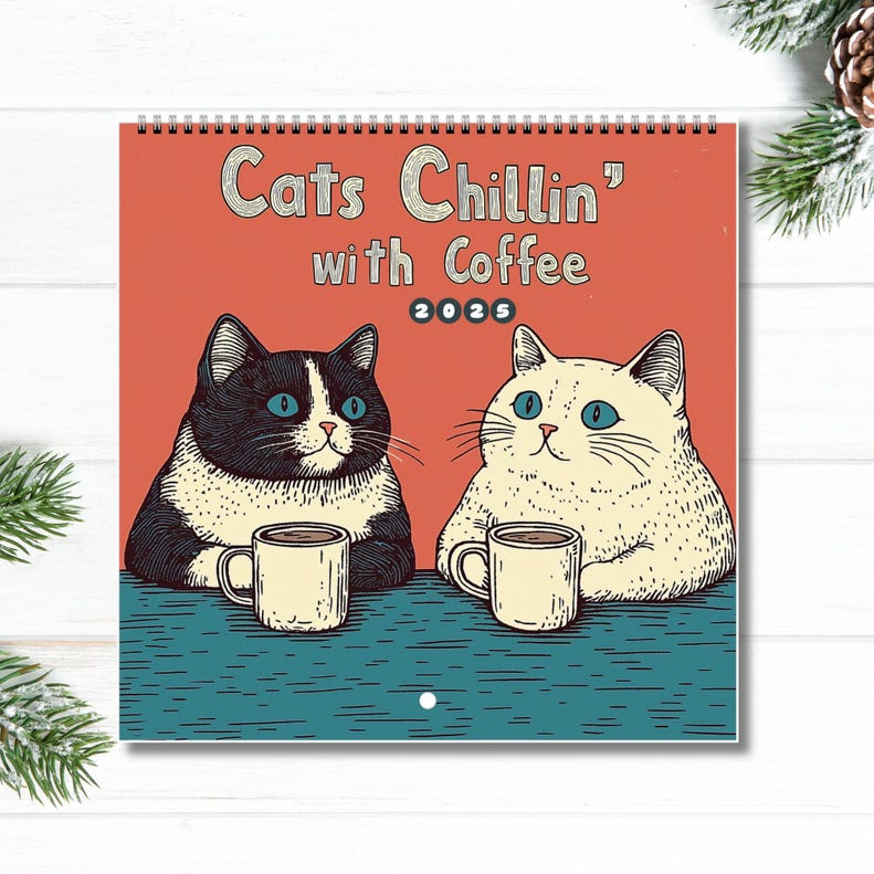 🐈☕Funny coffee cat calendar📅