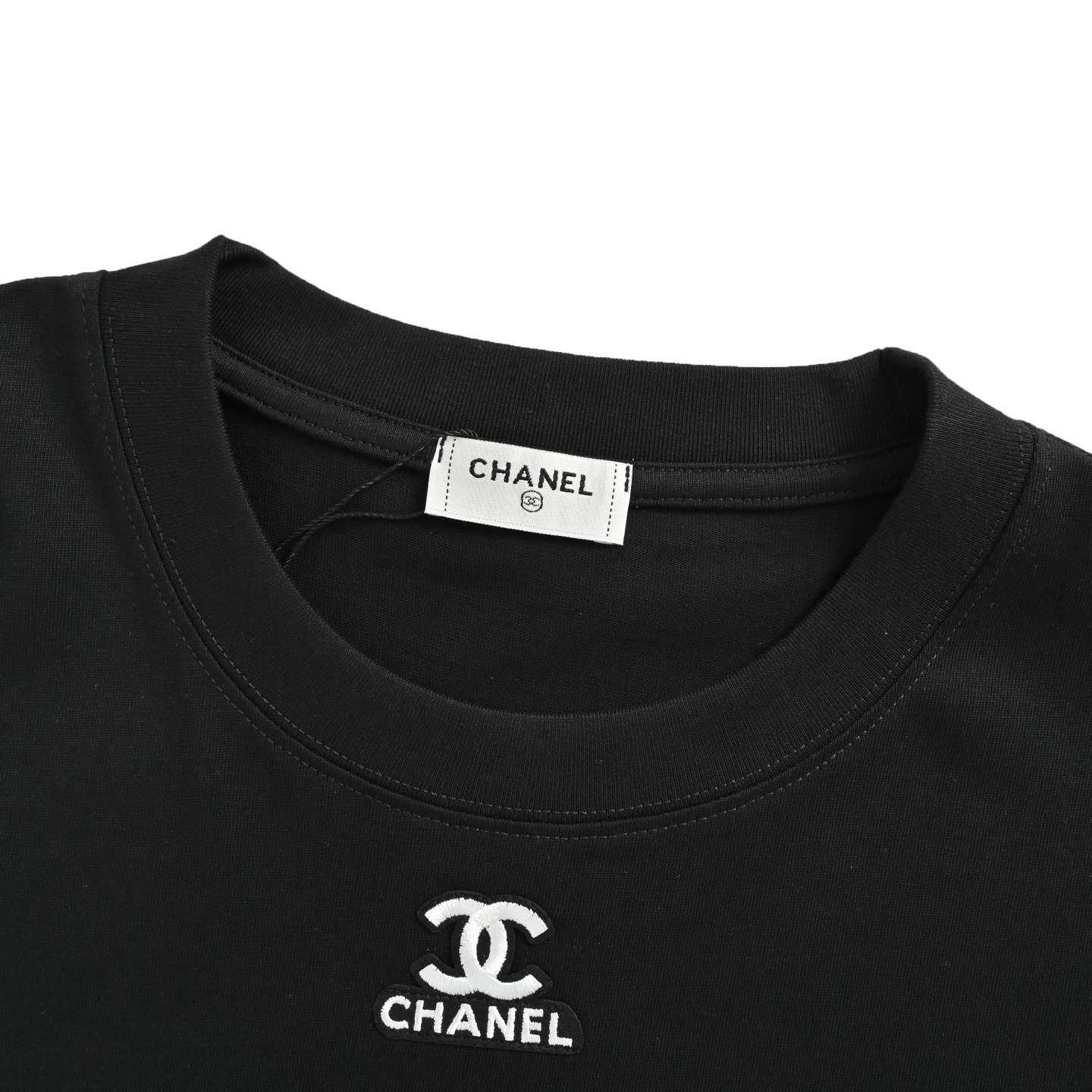 Chanel 25ss collar small logo embroidered short sleeves