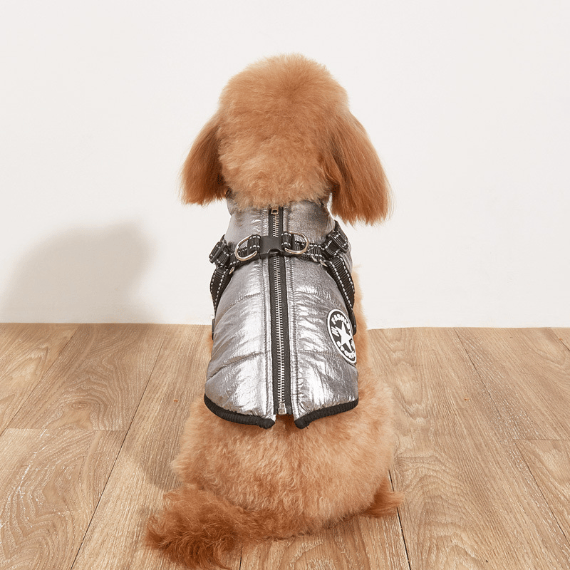 Waterproof Winter Dog Jacket with Built-in Harness