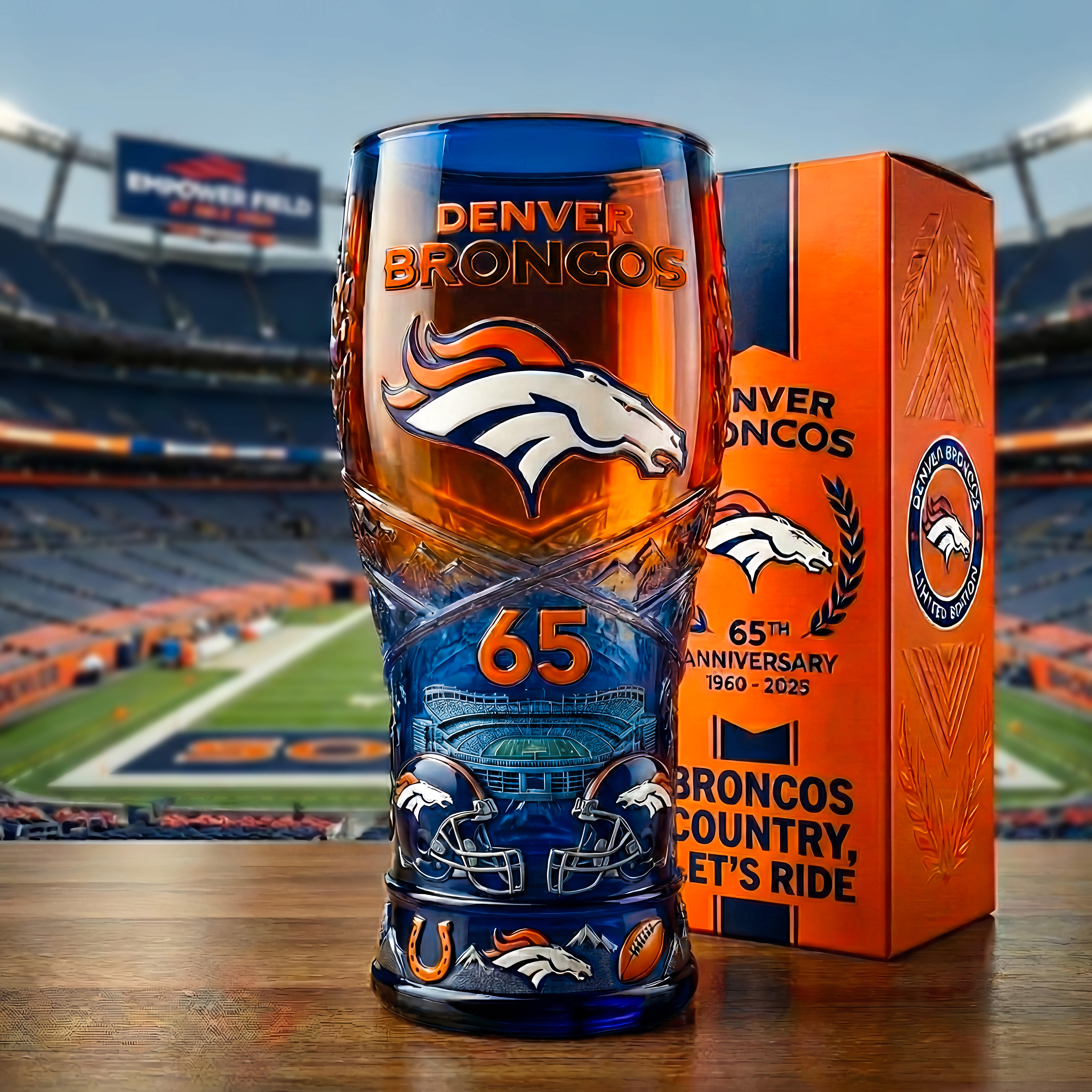 🏈Denver Broncos 65th Anniversary Commemorative Glass