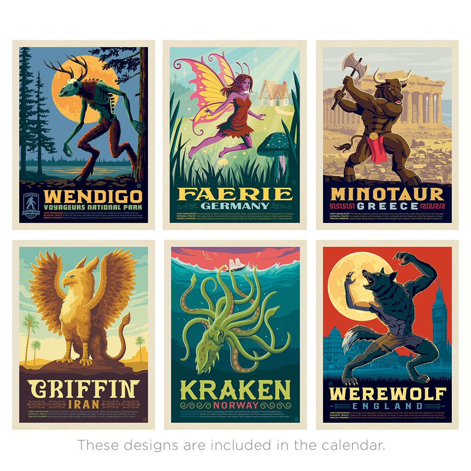 2026 Wall Calendar: Mythical Creatures from Around the World
