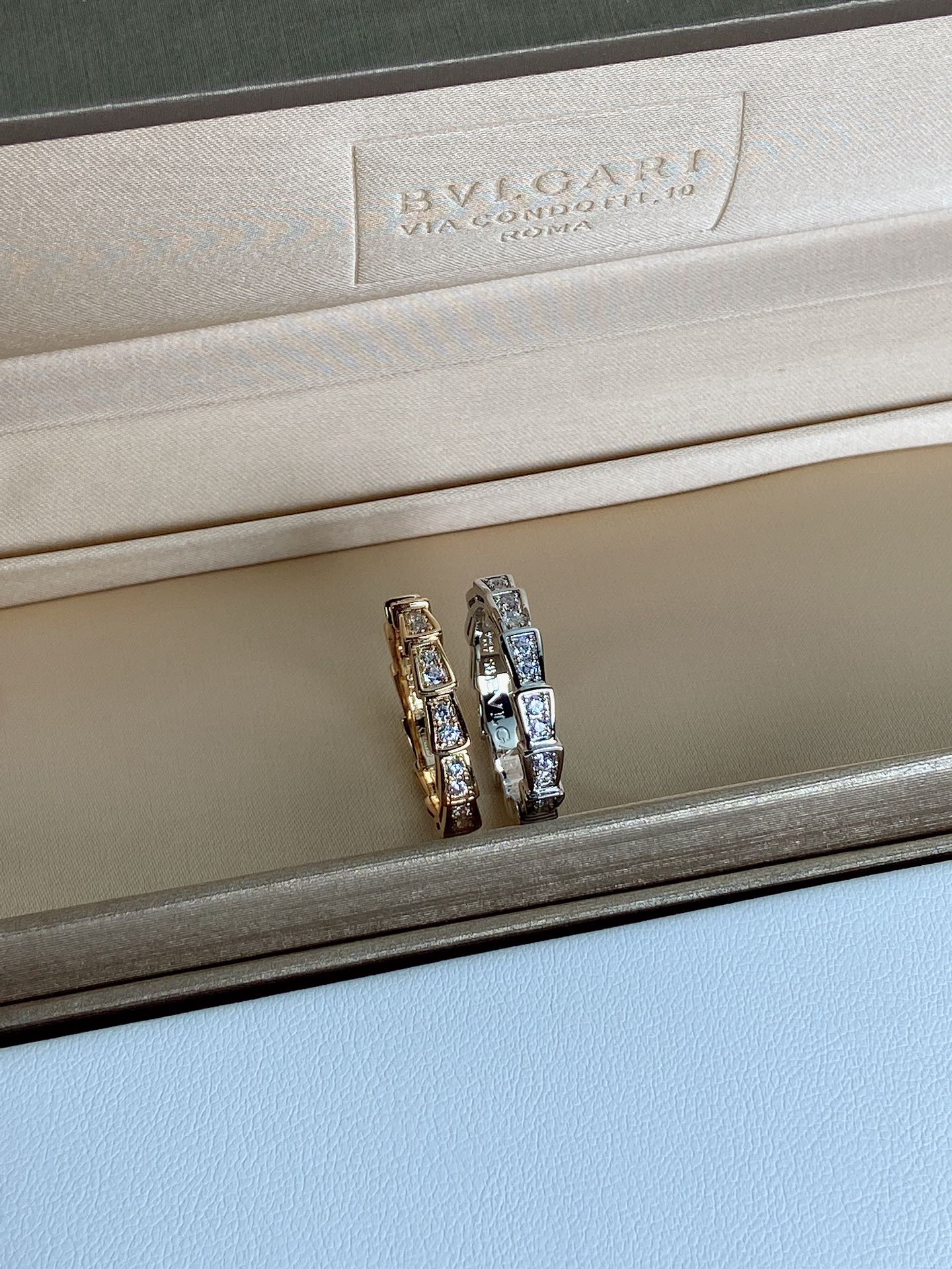 Bulgari diamond snake bone ring