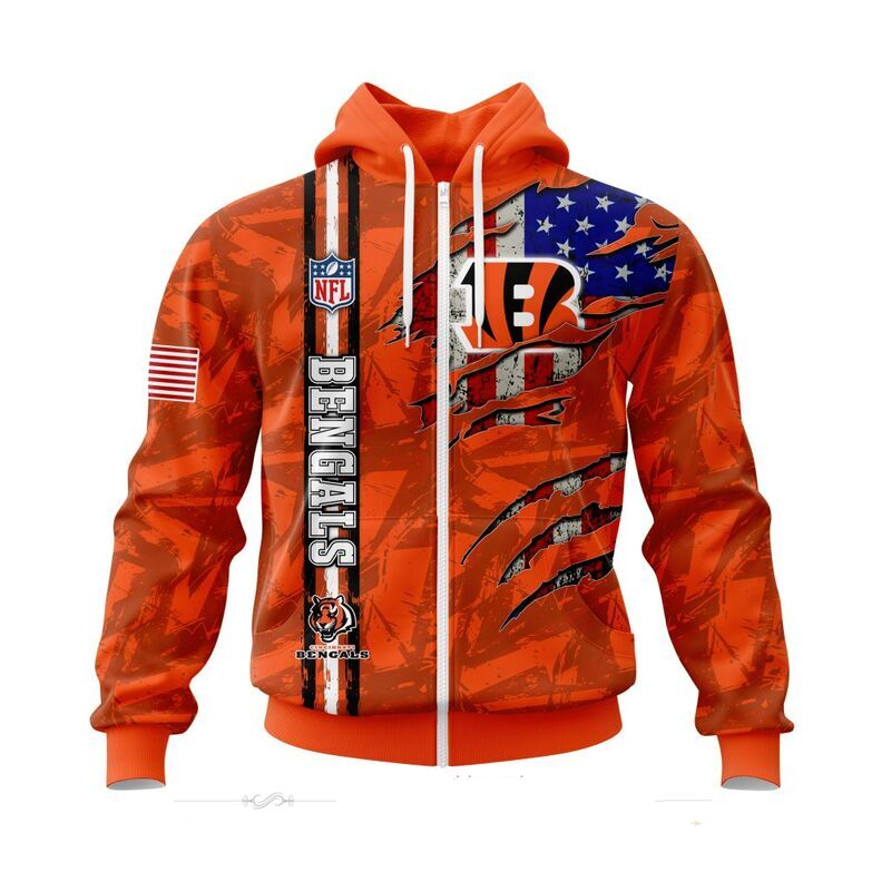 CINCINNATI BENGALS 3D HOODIE SKULL0802