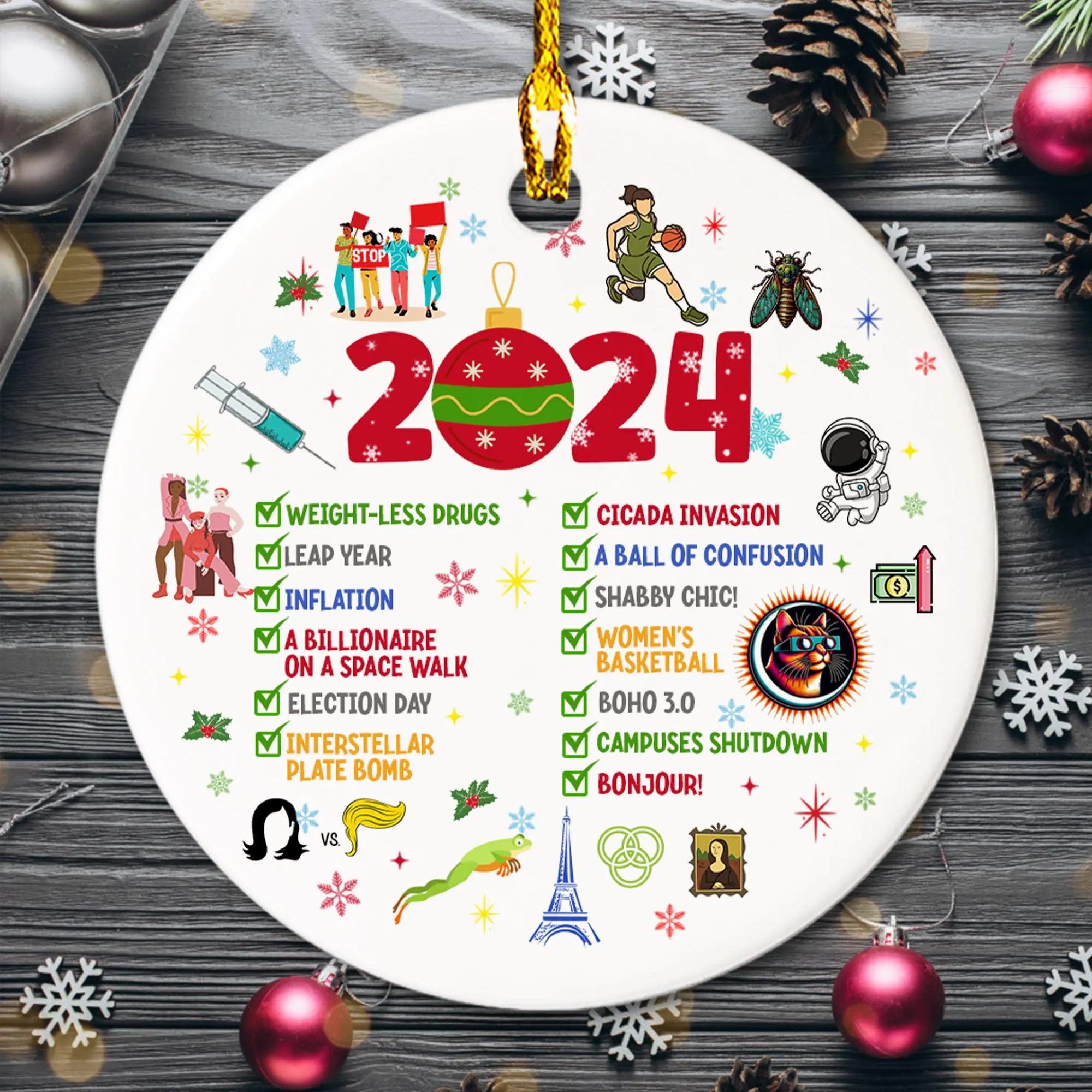 🎄Early Christmas Sale 49% OFF🎄2024 Notable Events Christmas Ceramic Ornament