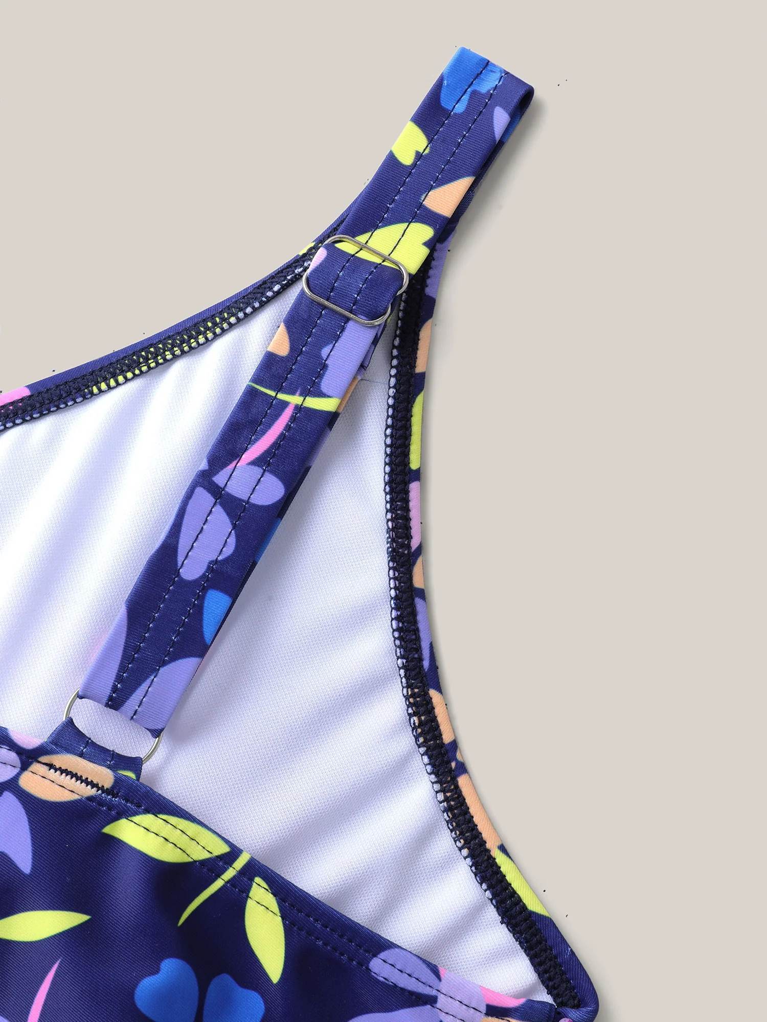 Floral Ruffled Belted One-Piece Swimsuit