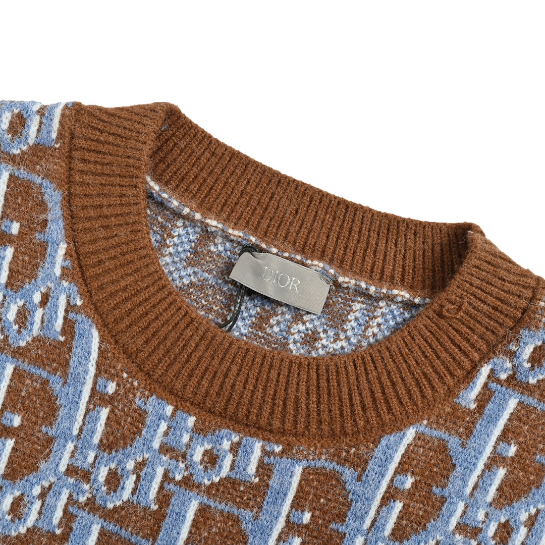 Dior 24Fw monogram jacquard crew neck sweater