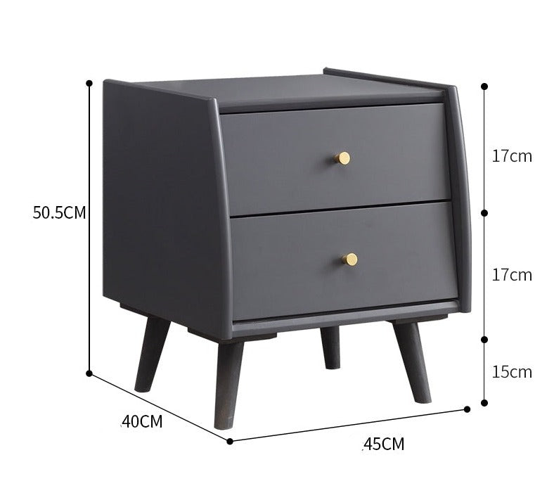 ZURI MARRIOTT Bedside Table Solid Wood Scandinavian Nordic Bedroom ( 4 Colours )