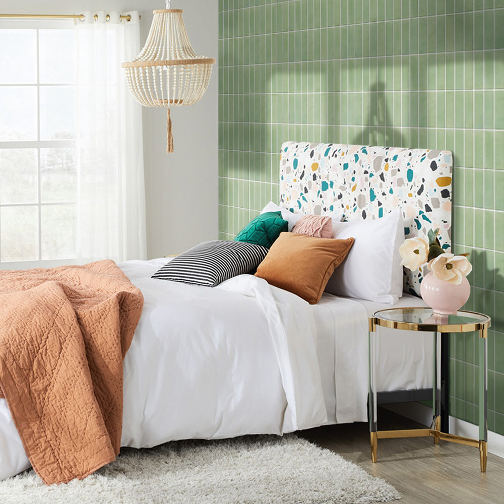 3D Sage Green Linear Mosaic Peel and Stick Wall Tile