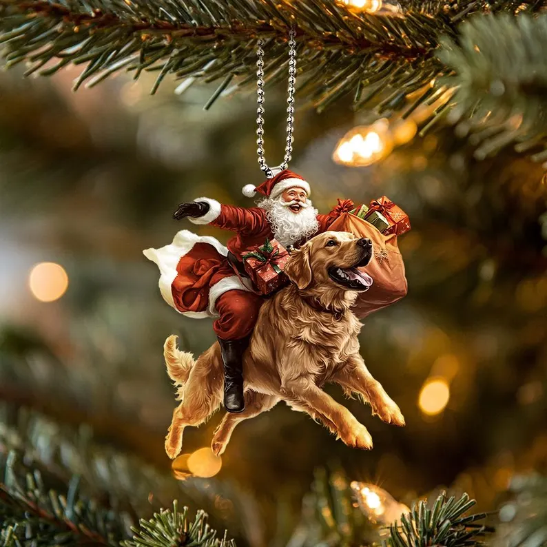 Santa and Animal Ornament