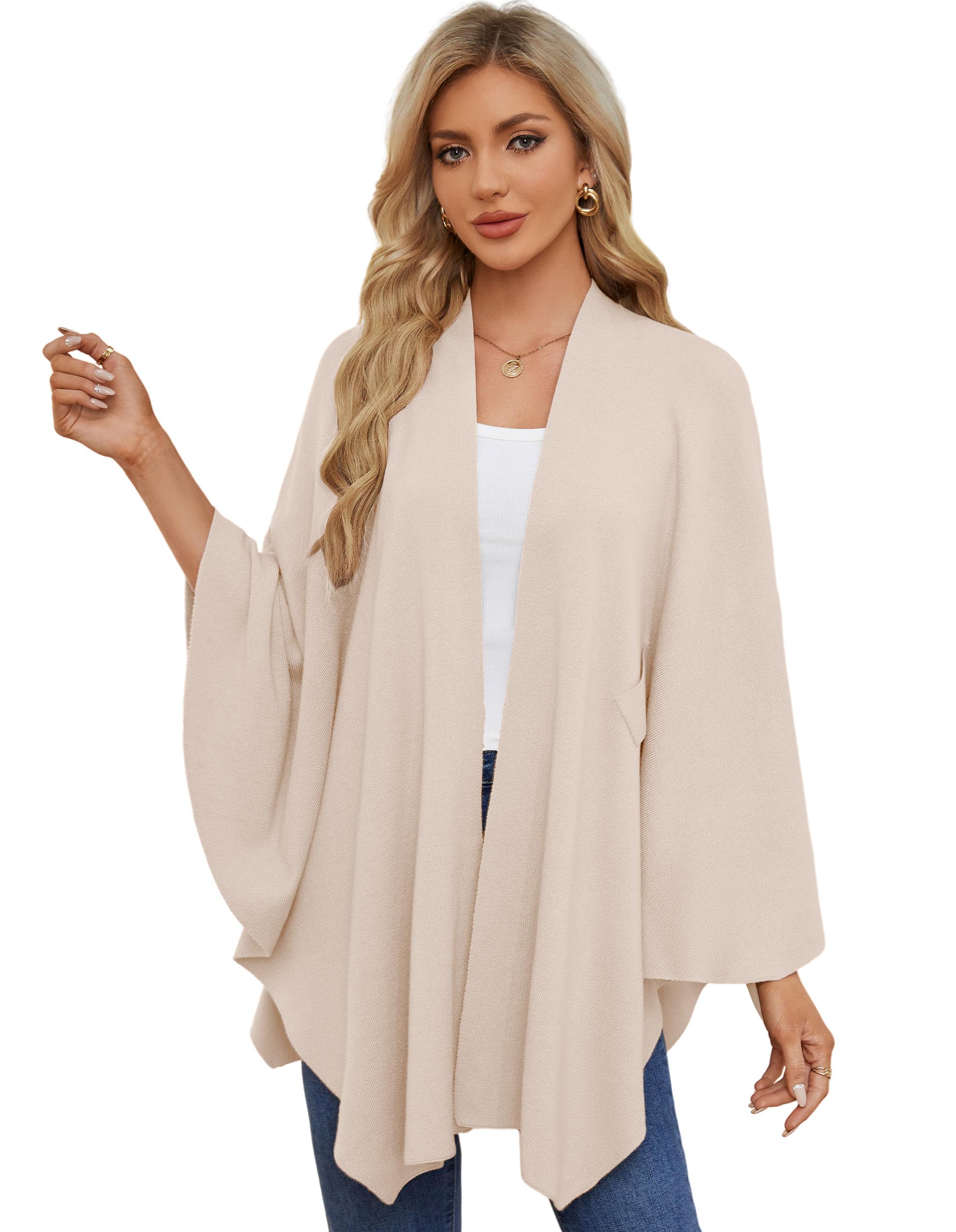 Elegant Shawl Wraps – Soft Open-Front Poncho that Blocks 99% of UV Rays