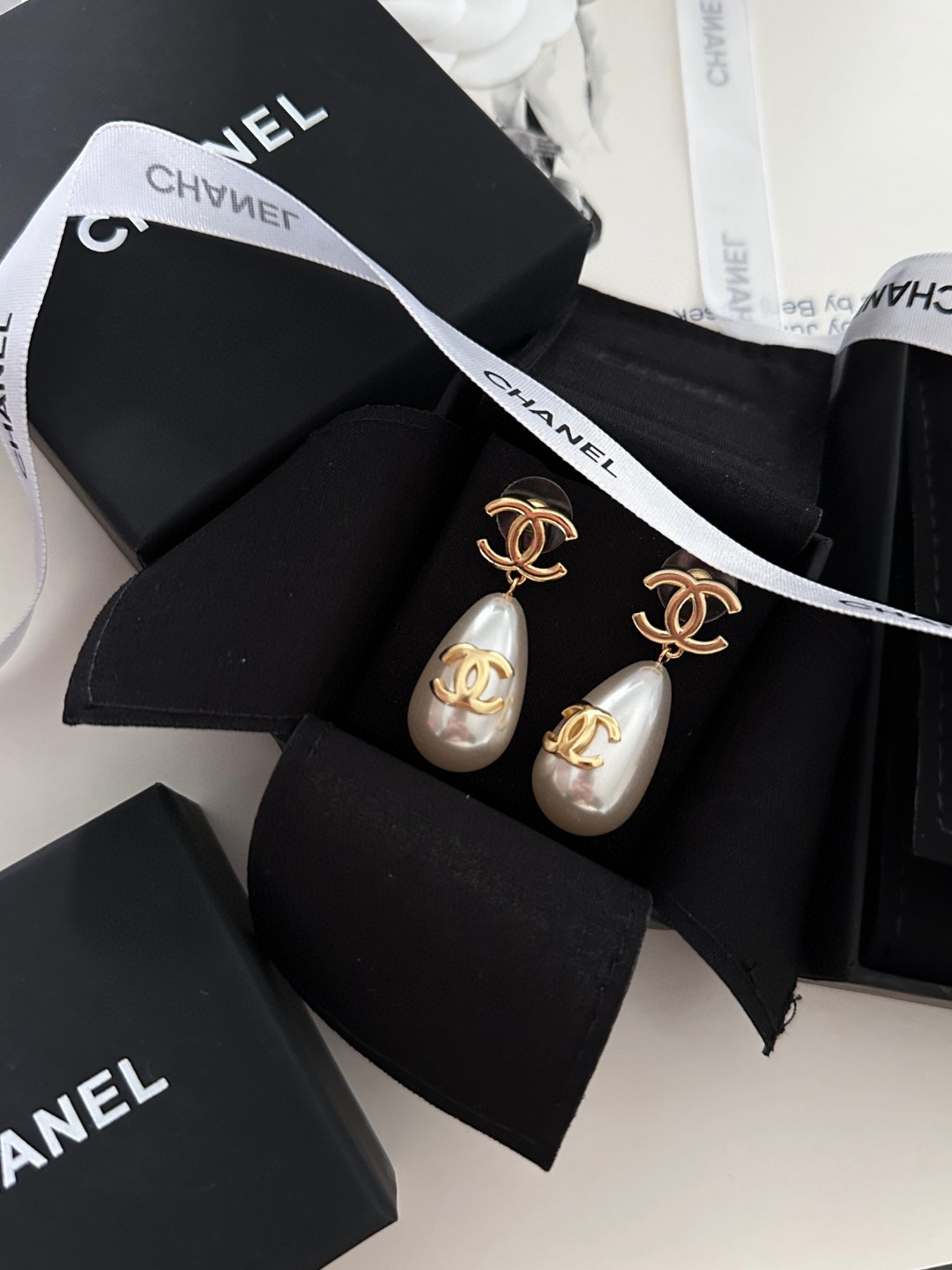 Chanel Pearl Double C Earrings