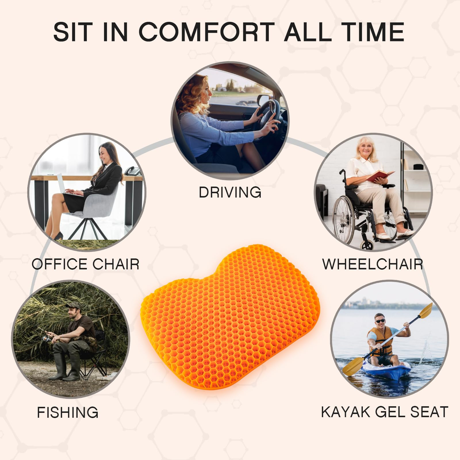 Orange Anti Slip Kayak Seat Cushion