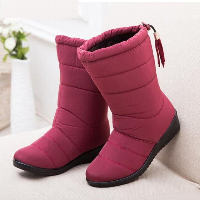 Female Warm Ankle Snow Boots Ladies Shoes Woman Winter Shoes Heels Botas Mujer