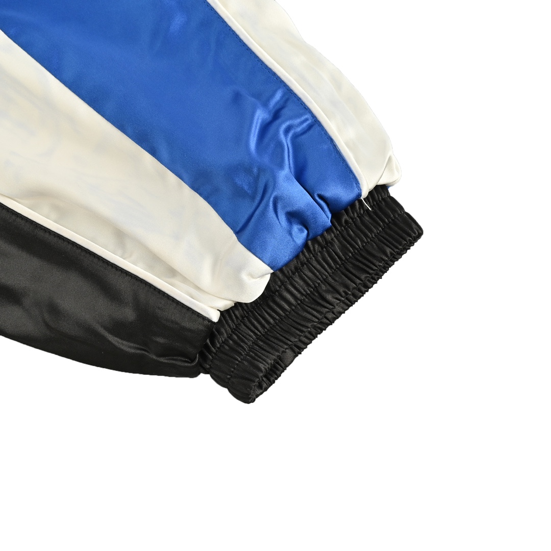 Balenciaga 24Fw blue and white stand-up collar jacket