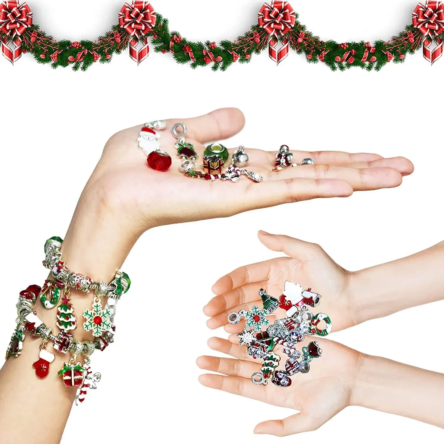 (The best gift for kids in 2024🎁) 24-piece DIY Christmas Advent Calendar Bracelet Set Blind Box🎄