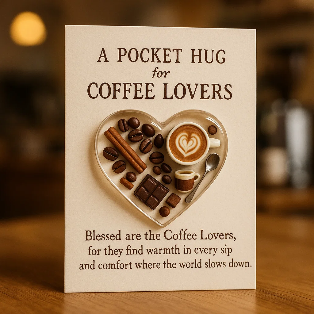 Coffee-themed Pocket Hug Greeting Card