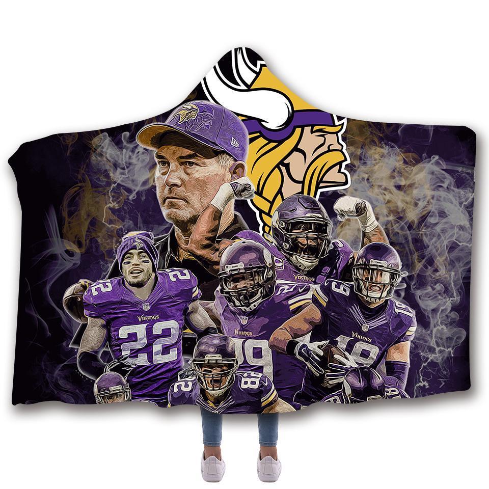 MINNESOTA VIKINGS CLASSIC 3D HOODED BLANKET