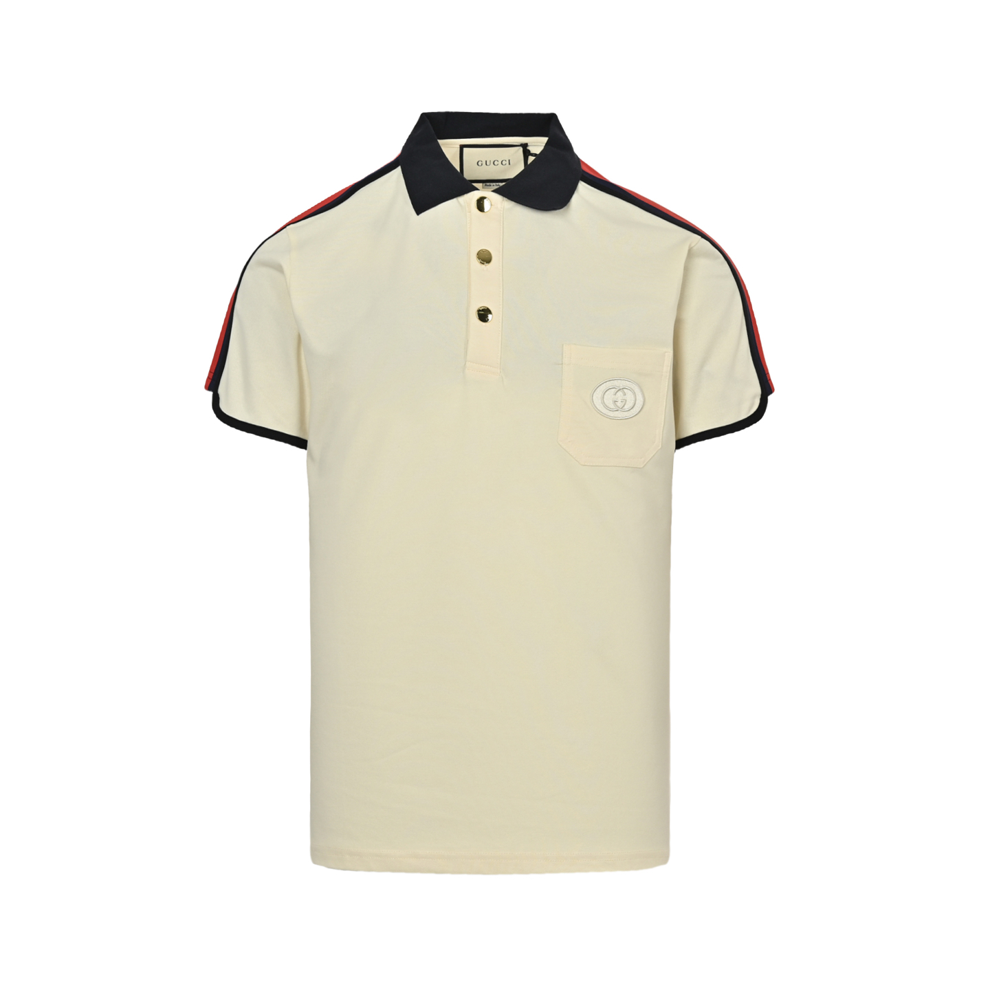 Gucci 25ss pocket double G embroidered ribbon Polo short sleeve