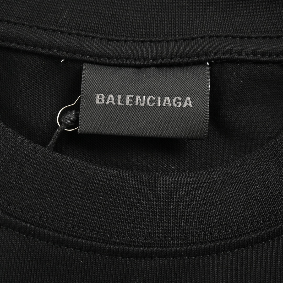 Balenciaga 24ss Dragon Year Flame Letters Printed Short Sleeve