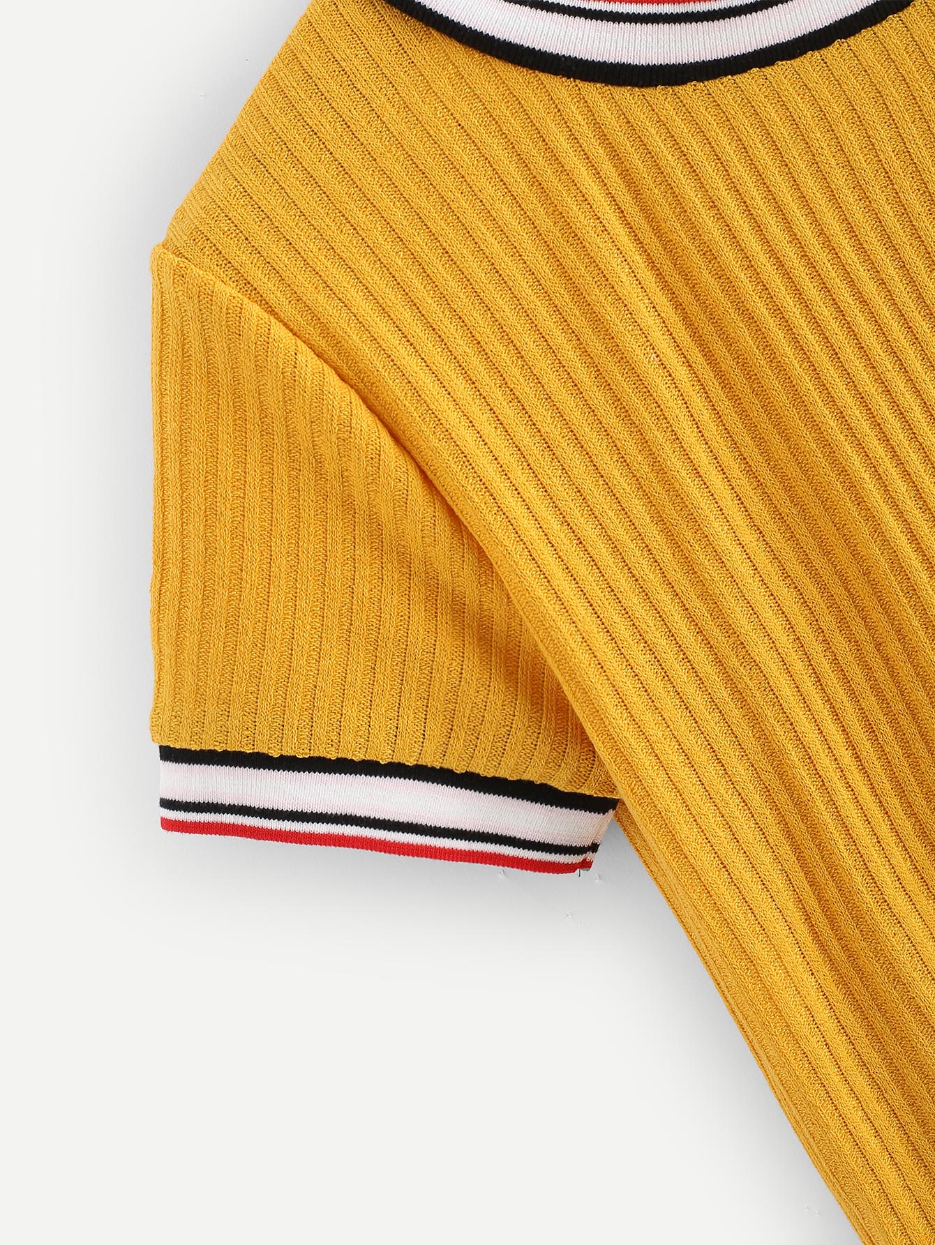 Colorful Striped Cuff Tee