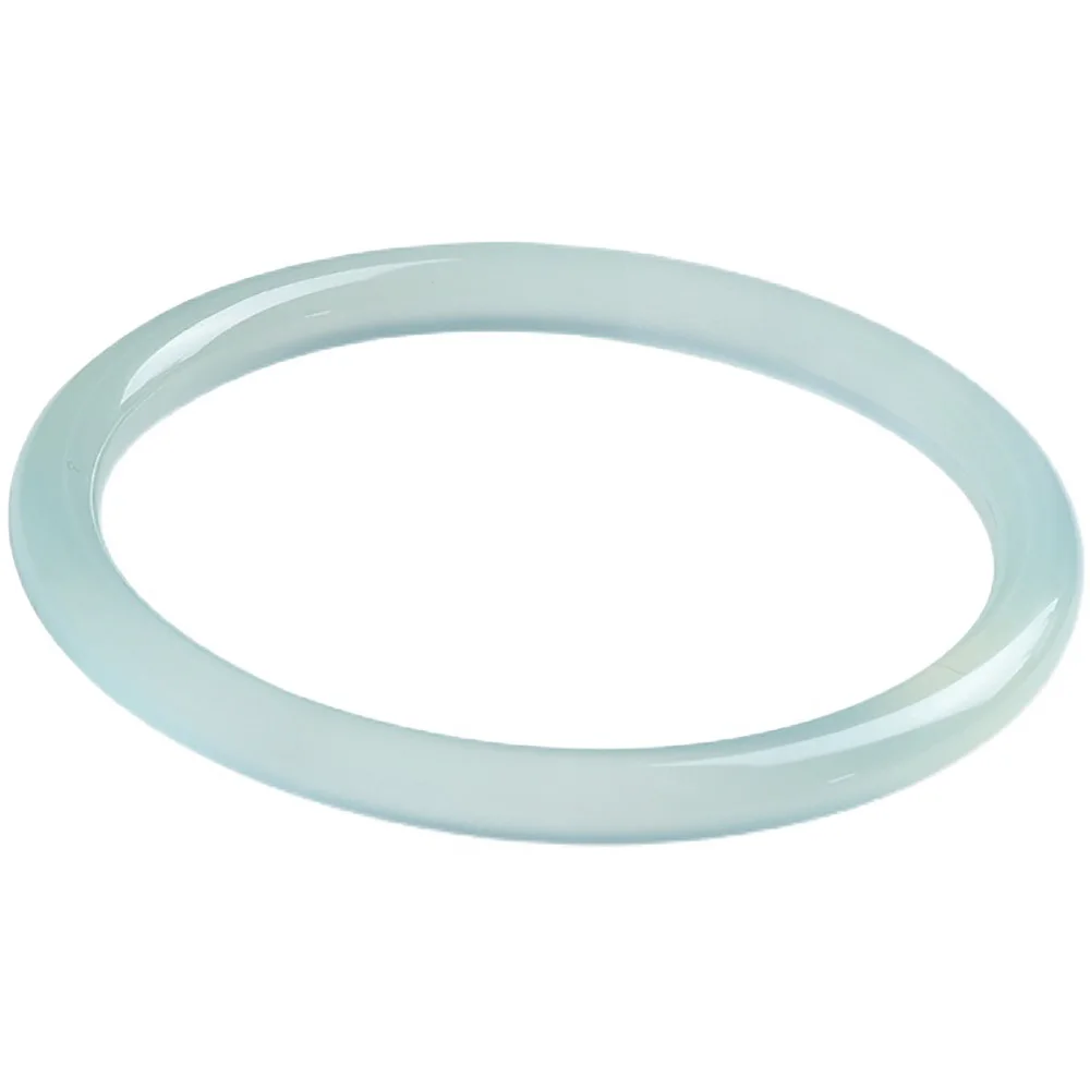 6mm Round Chalcedony Blue Women's Bangle Natural Jade Charm Jadeite Couple Bracelet High Quality Fine Jewelry Holiday Gifts