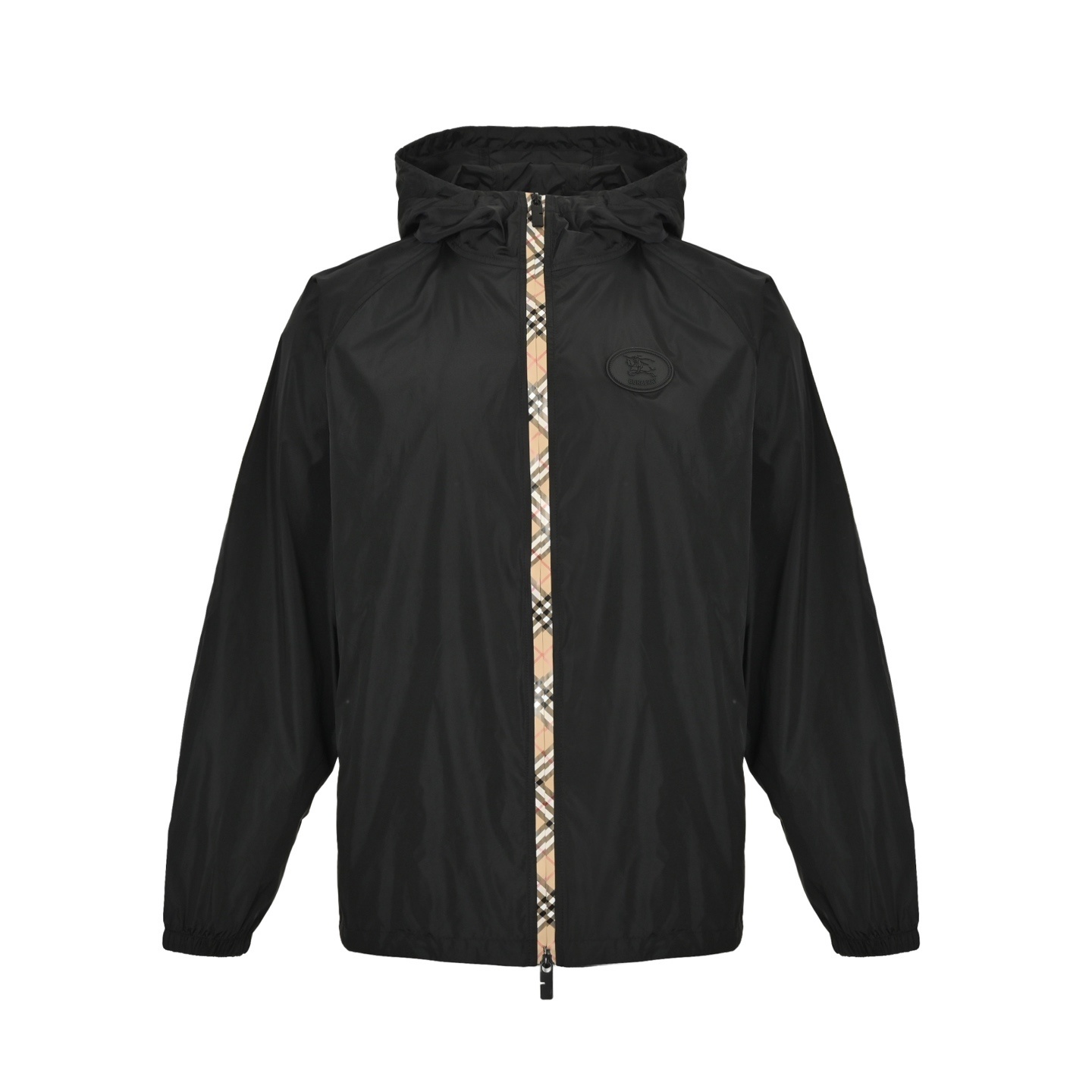 Burberry 25Fw check placket nylon hooded jacket