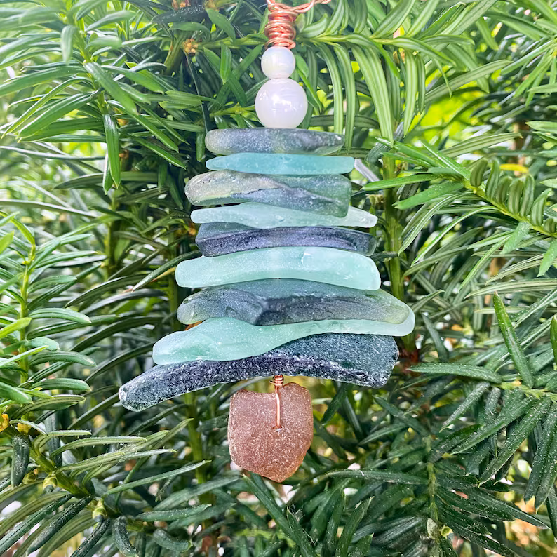 sea glass tree ornament