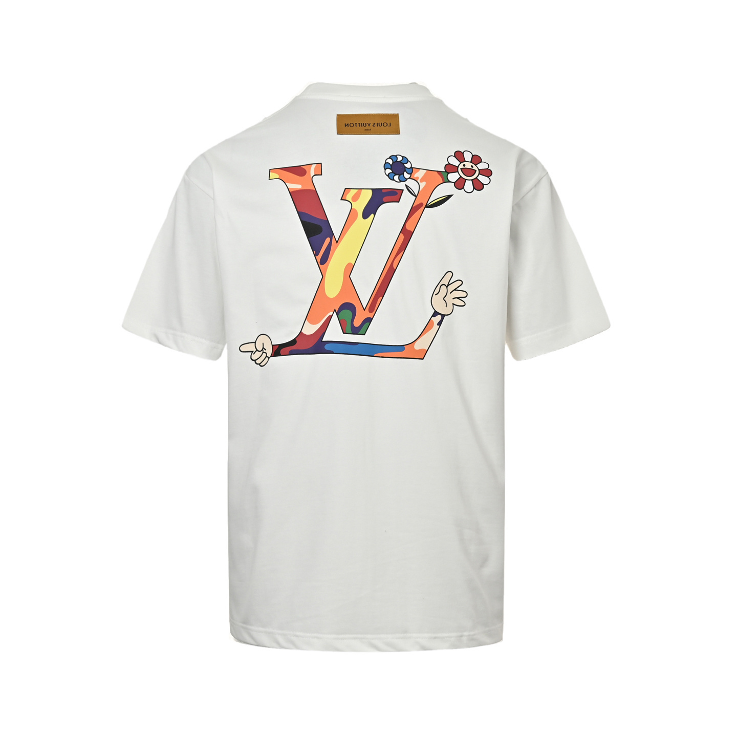 Louis Vuitton 25ss colorful graffiti logo print short-sleeved shirt