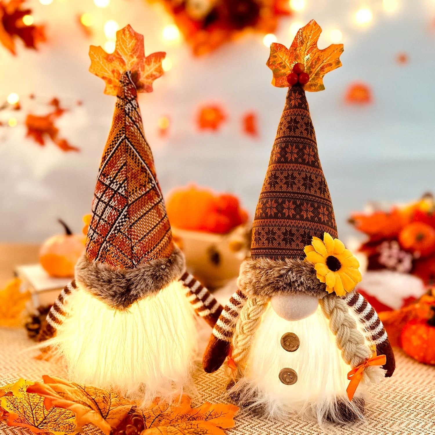 🔥LAST DAY 50% OFF🔥Autumn Decoration Gnome Figures with Light