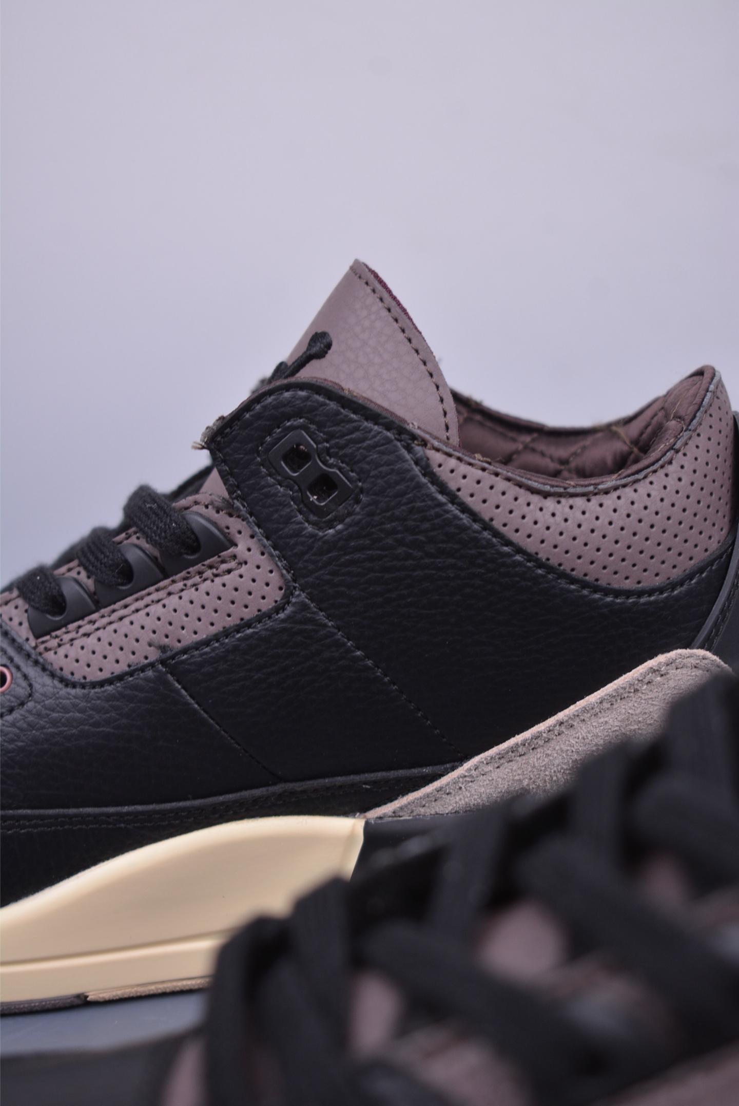 A Ma Maniére x Nike Wmns Air Jordan 3 Retro Basketball Shoes Black, Gray and Purple FZ4811-001