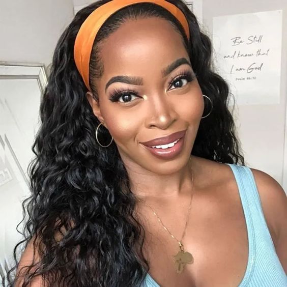 Luna 005 Long Wave Headband Wig for Women | Free Random Style Headband