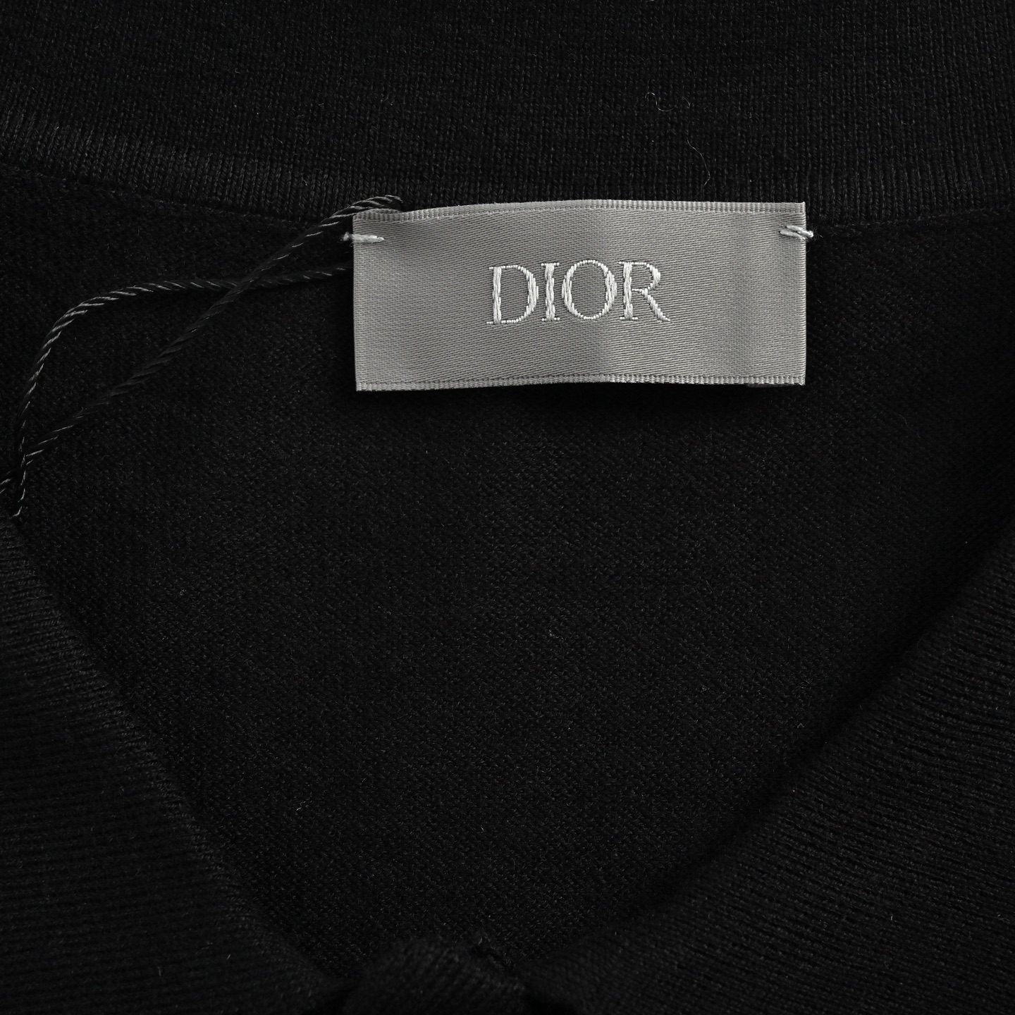 Dior 25ss signature letter embroidered knitted Polo short sleeve