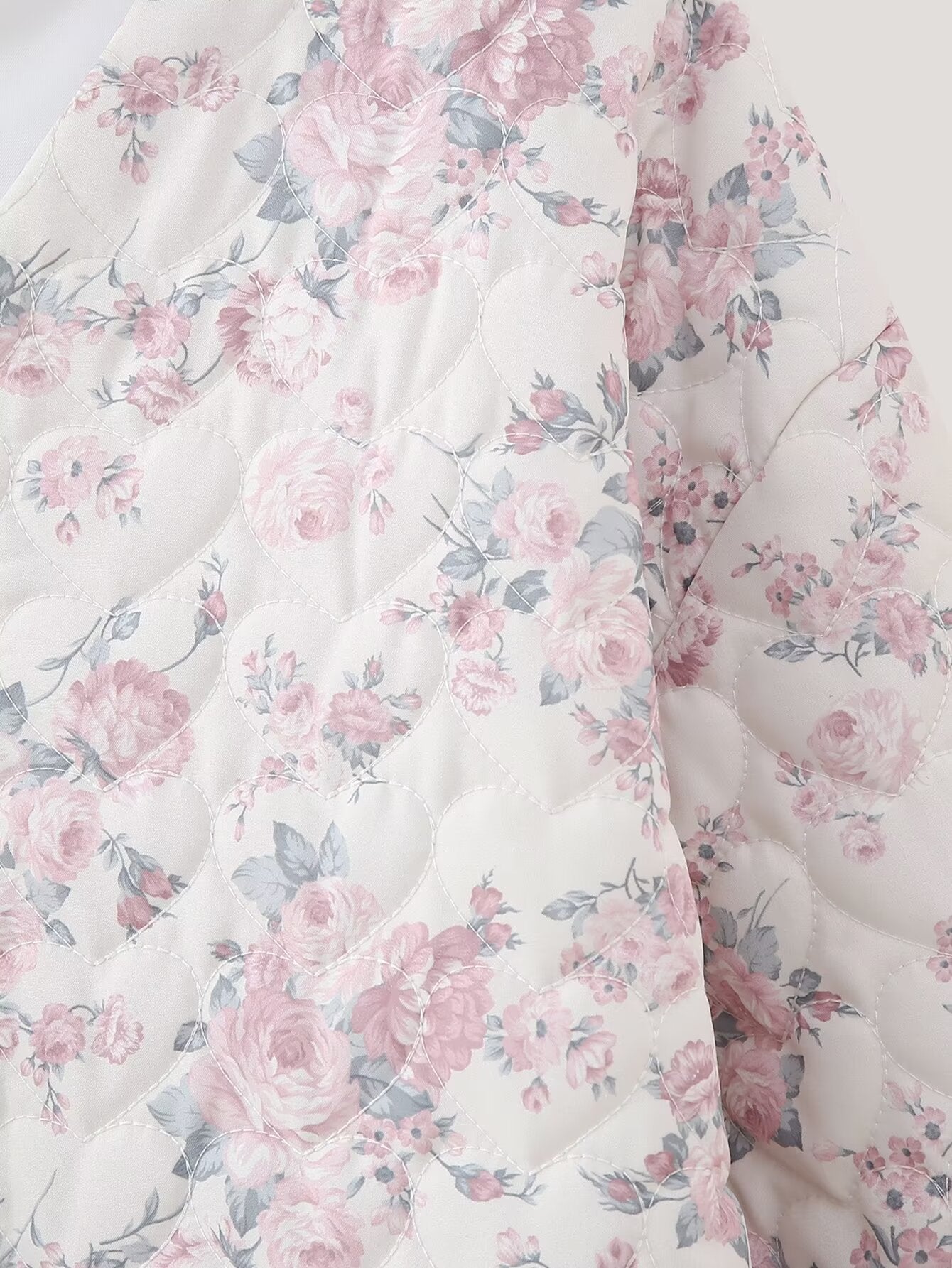 Spring Women Clothing Cream Floral Love Chic Cotton Clothing Cotton Coat