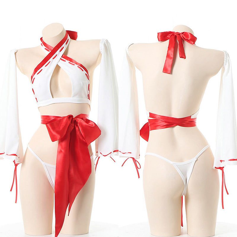 Sexy Bow Knot Hollow Out Hanfu Lingerie Set