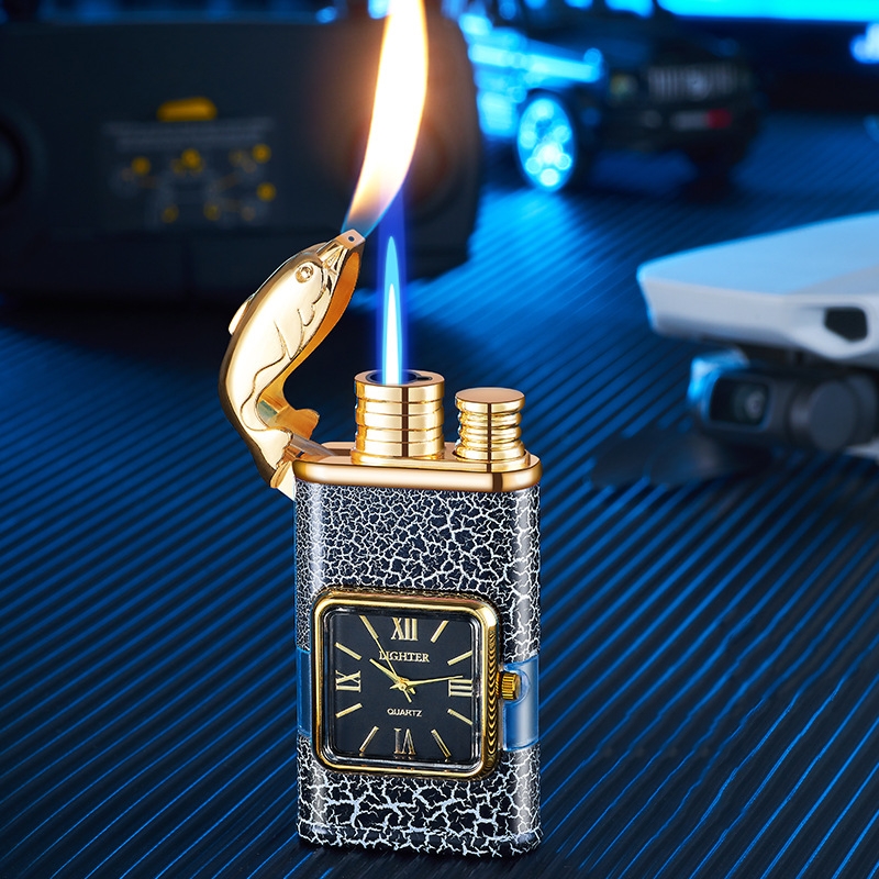 Windproof Lighter Vintage Watch Bezel Jet flame Torch