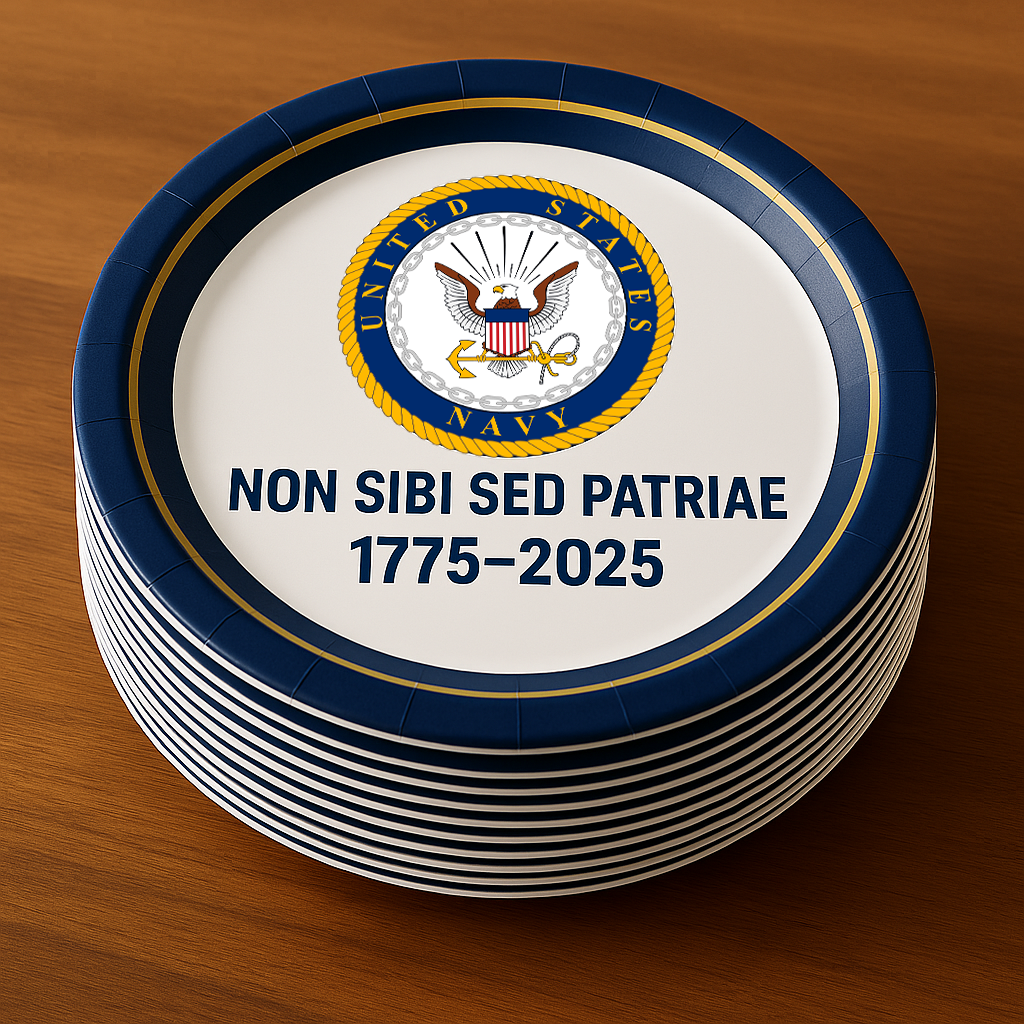 U.S. 250th Anniversary Military Commemorative Dessert Plates