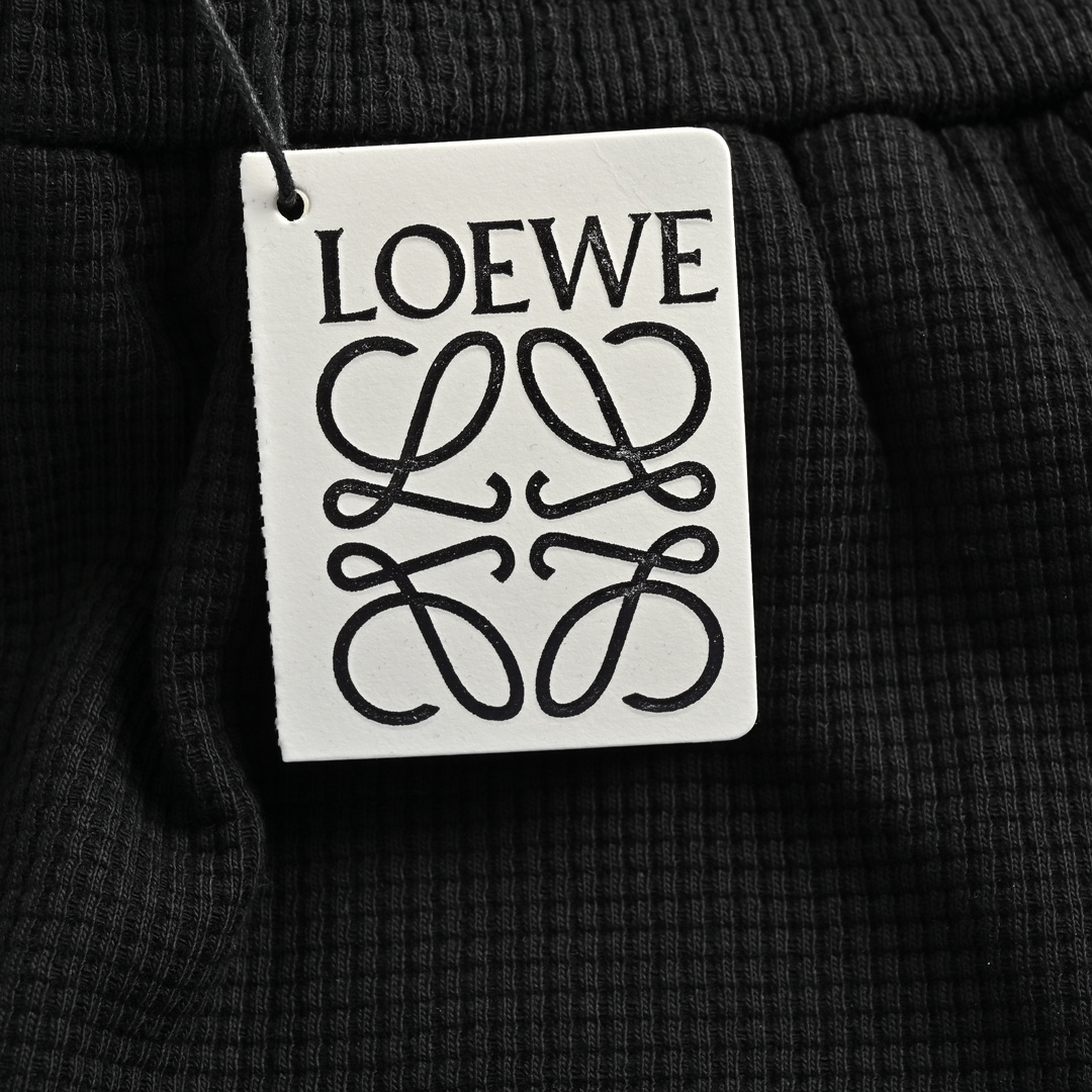 Loewe 24Fw embroidered logo waffle trousers
