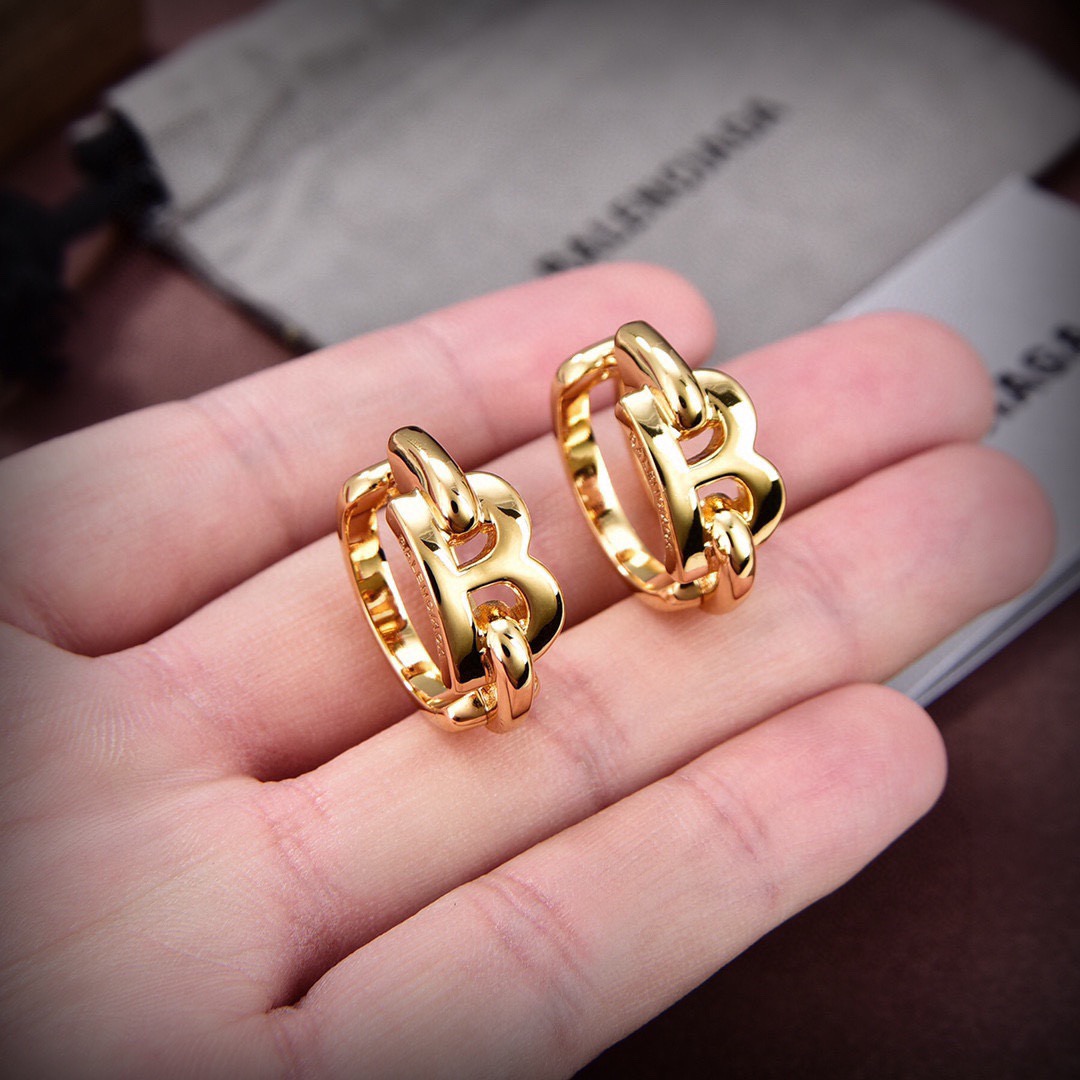 Balenciaga BB Hoop Earrings