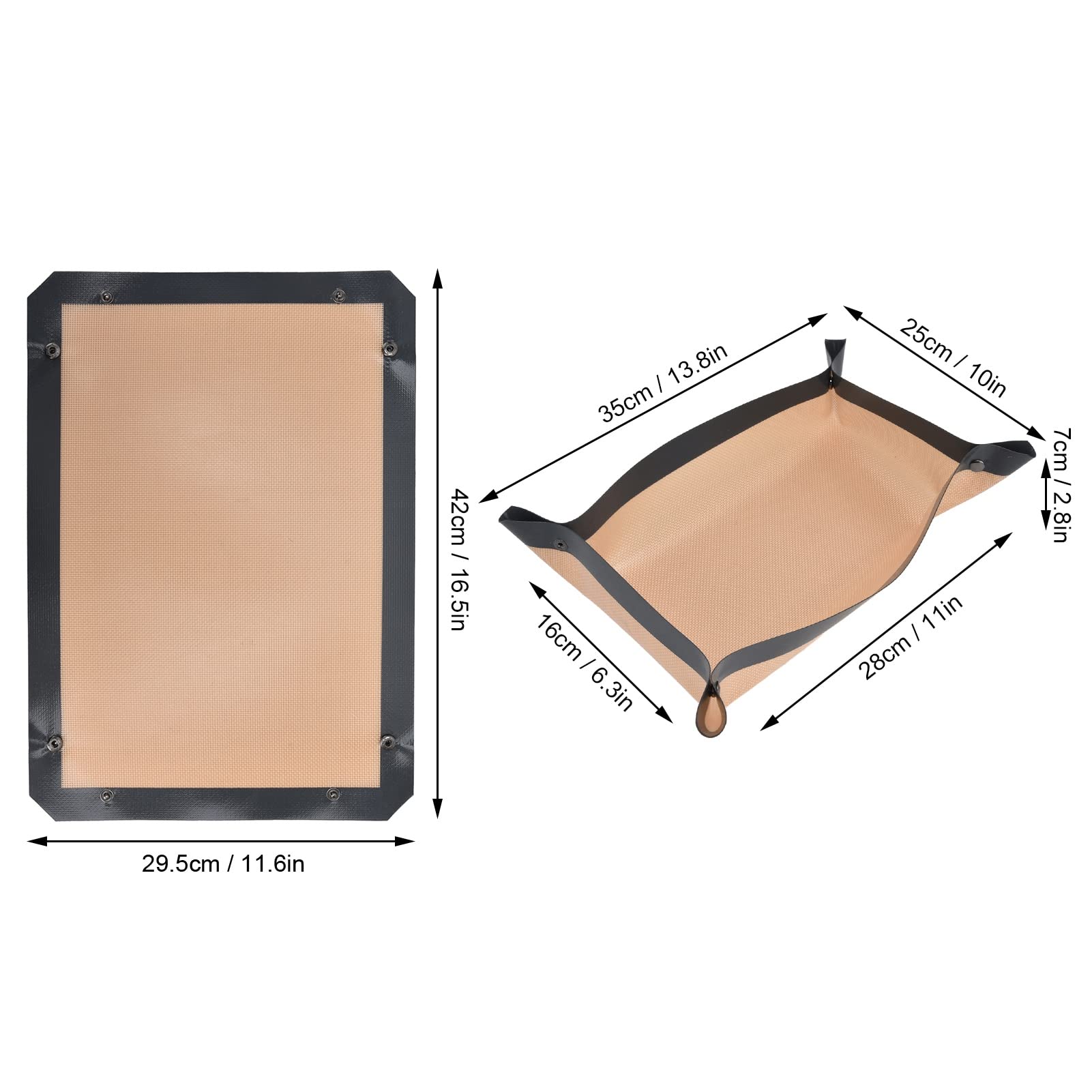 Silicone Fiber Baking Mat with Buckle, No Leak & Non Stick