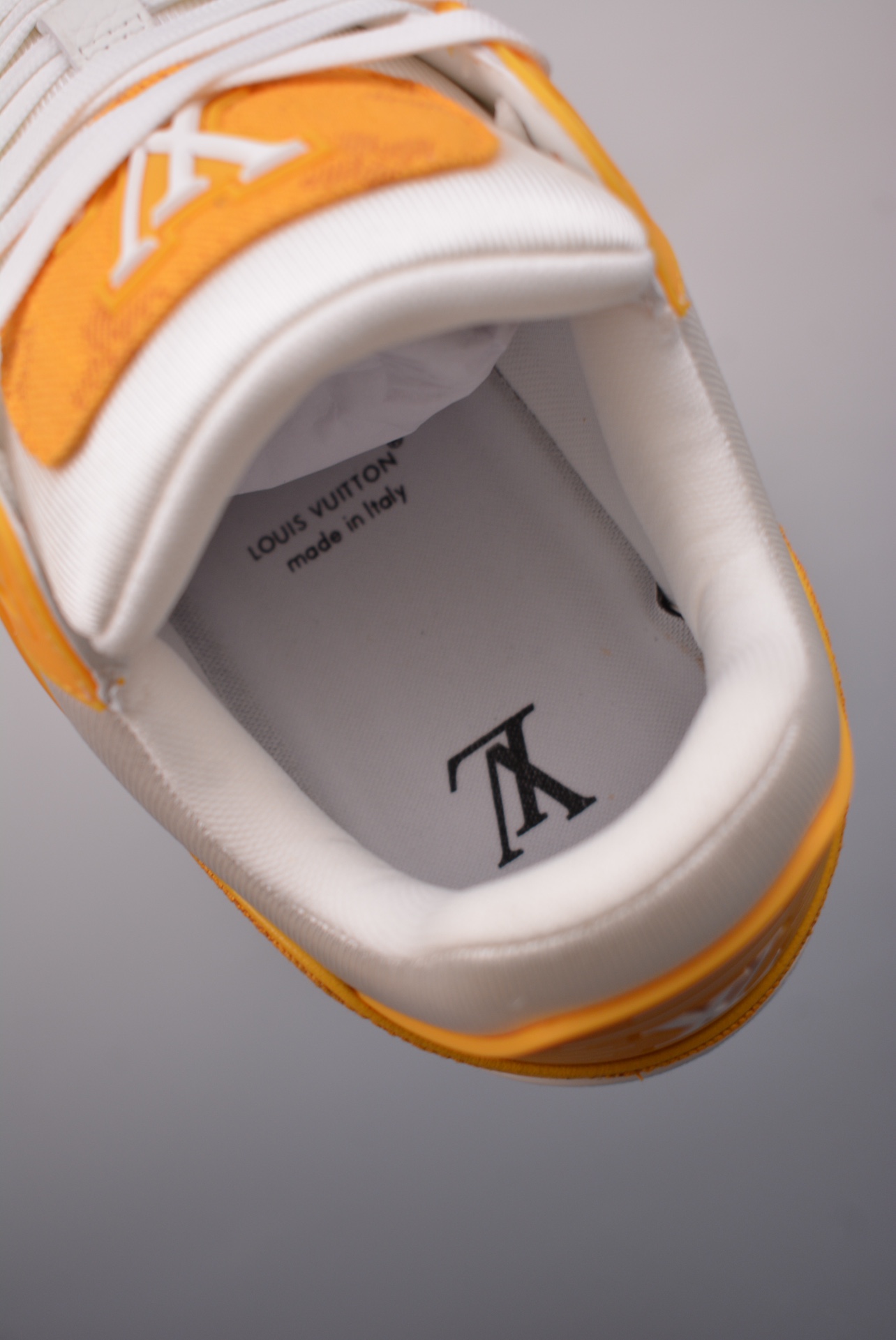 Louis Vuitton Trainer Sneaker Low Orange and White Jacquard 1A9JHF