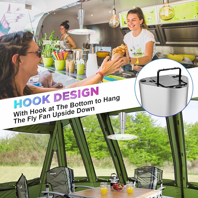 Outdoor picnic fly repellent fan