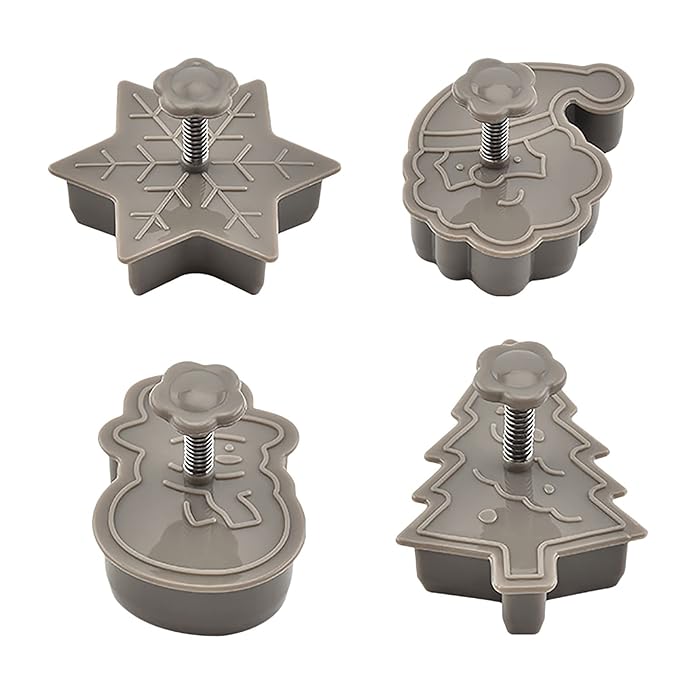 🍪🍪4 Piece Christmas Cookie Plastic Spring Cookie Mold Set
