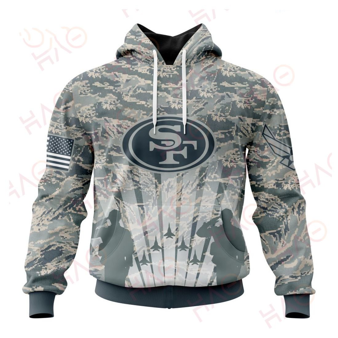 SAN FRANCISCO 49ERS 3D HOODIE US AIR FORCE