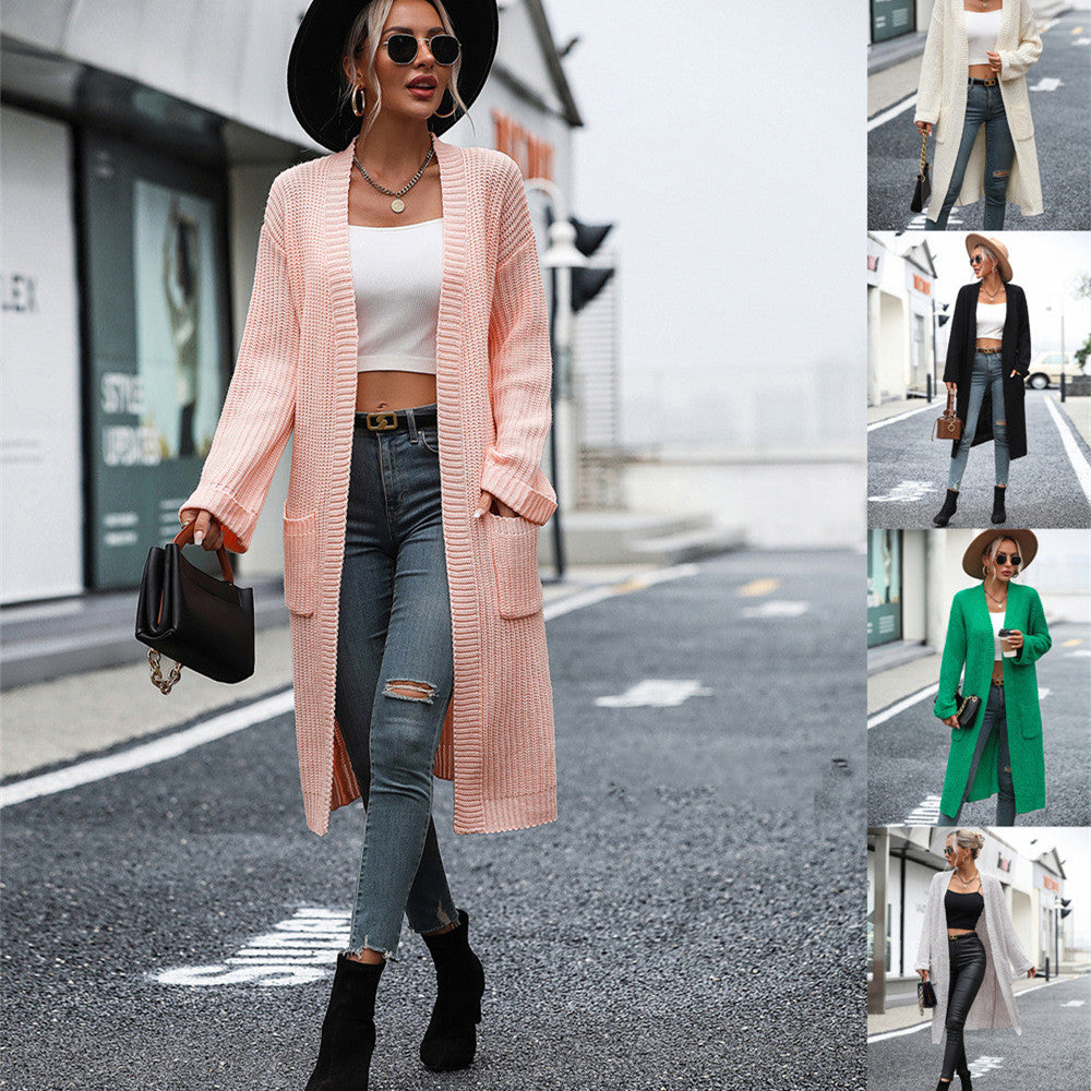 New Women's Knitwear Coat Sweater in Solid Color